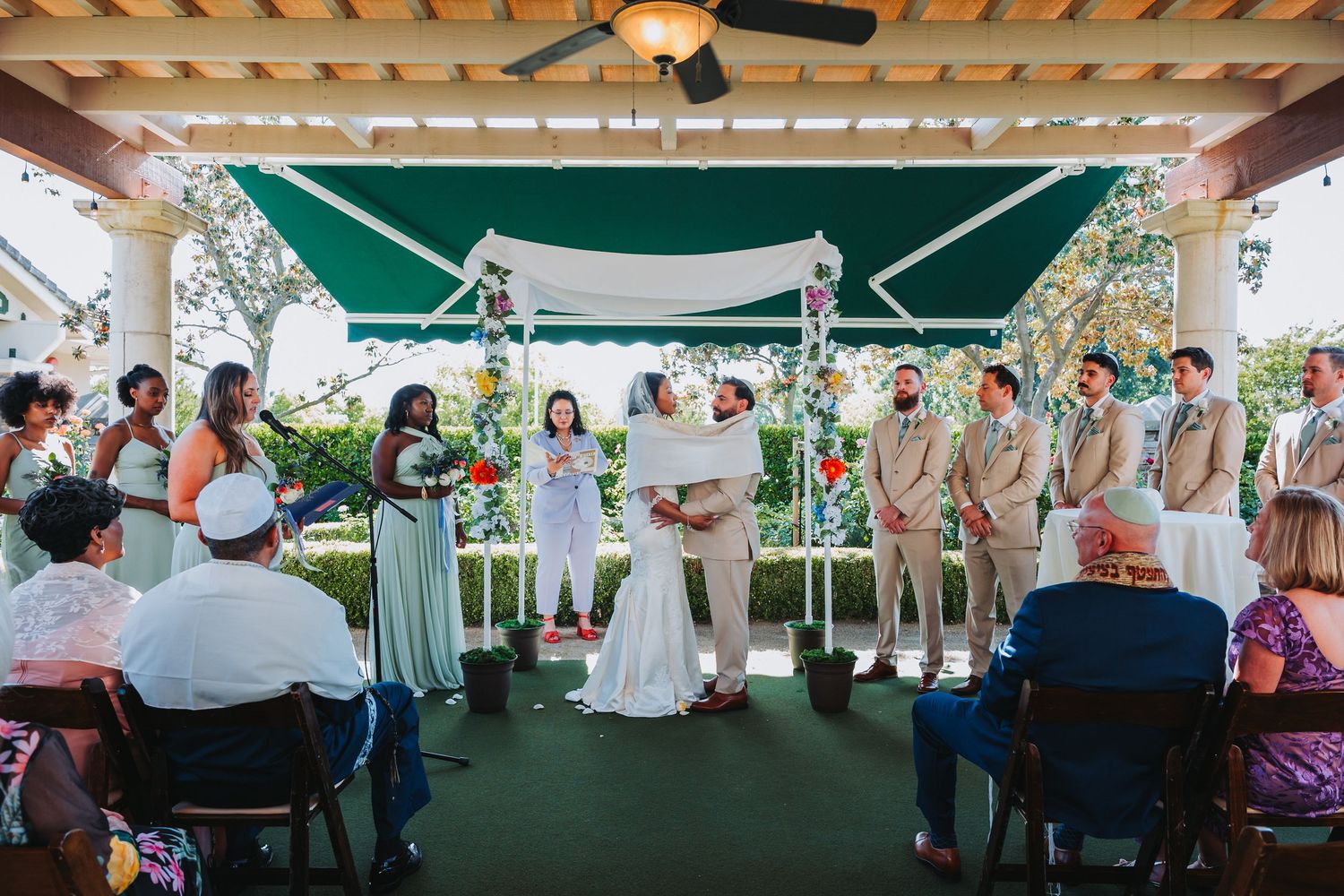 Bride and Groom in Omaha, NE wedding Ceremony. Jewish Wedding.