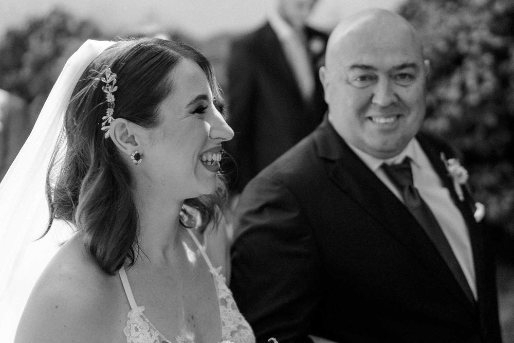 bride walking with father outdoor ceremony porto
