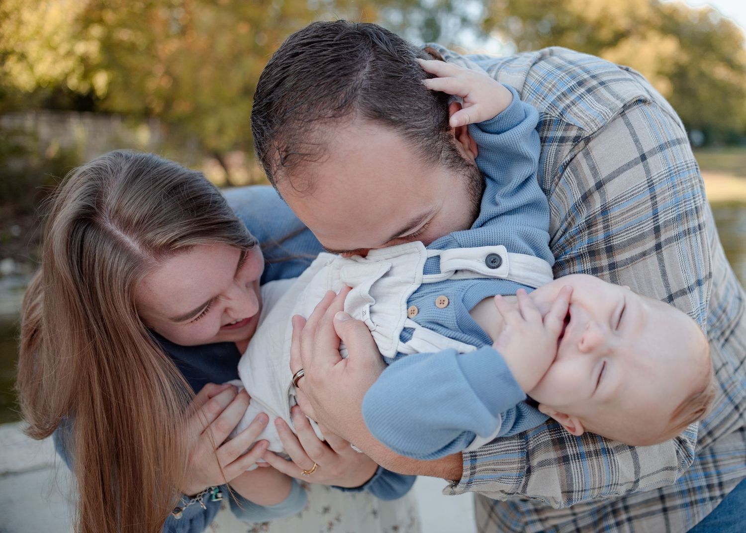Family playing together during session at Nolan Creek in Belton Texas