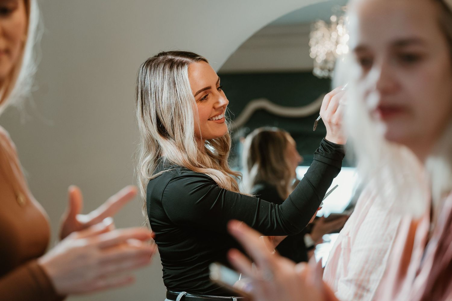 People dancing and celebrating together at a lively party or social gathering.