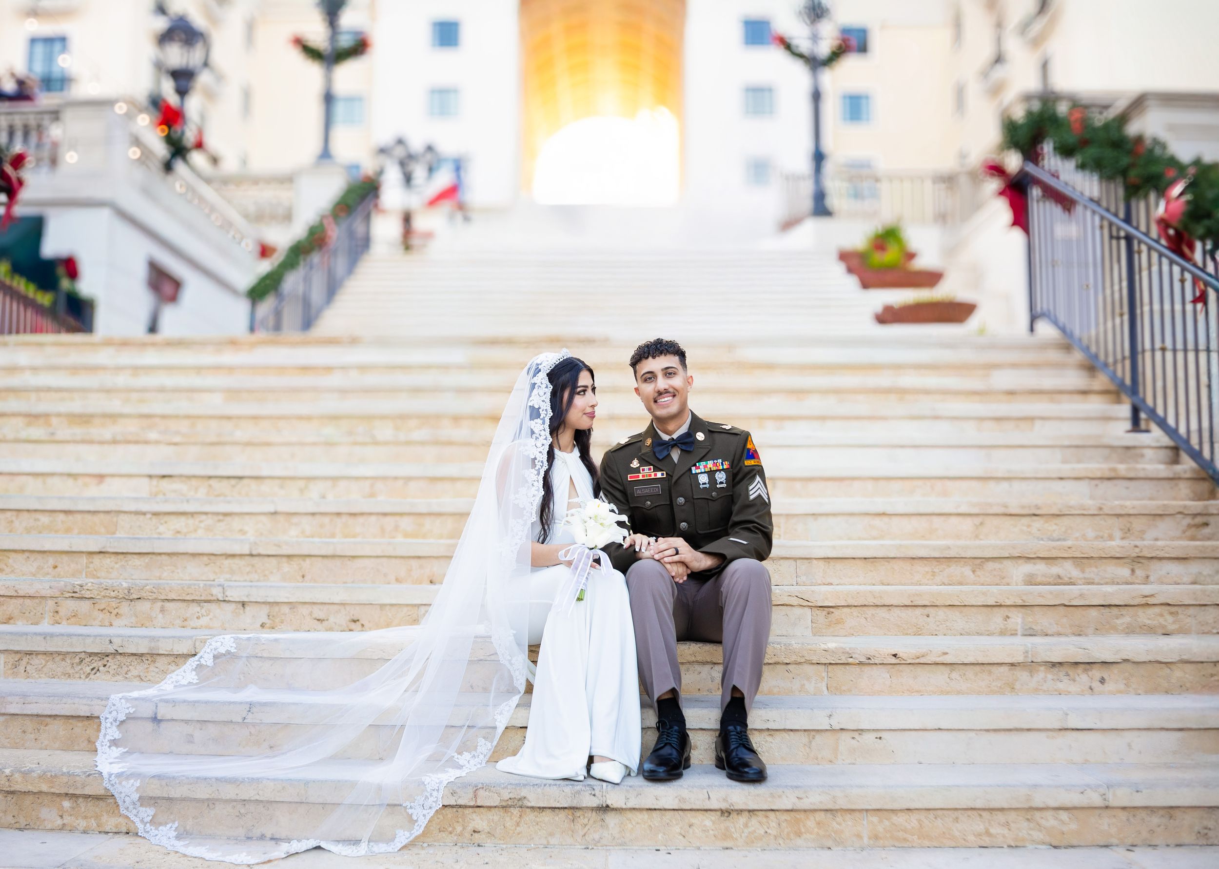 Bride and groom portraits in San Antonio Texas. Romantic bride and groom photography. 
Bride and groom portraits Eilan Hotel and Spa