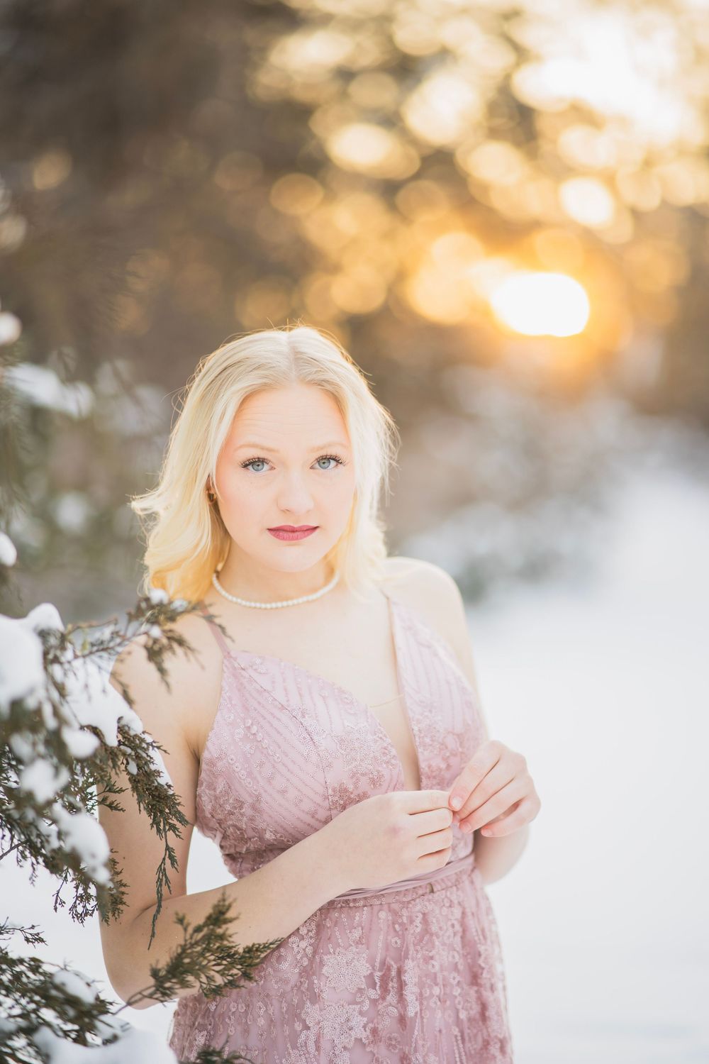 Snowy senior pictures in wichita ks