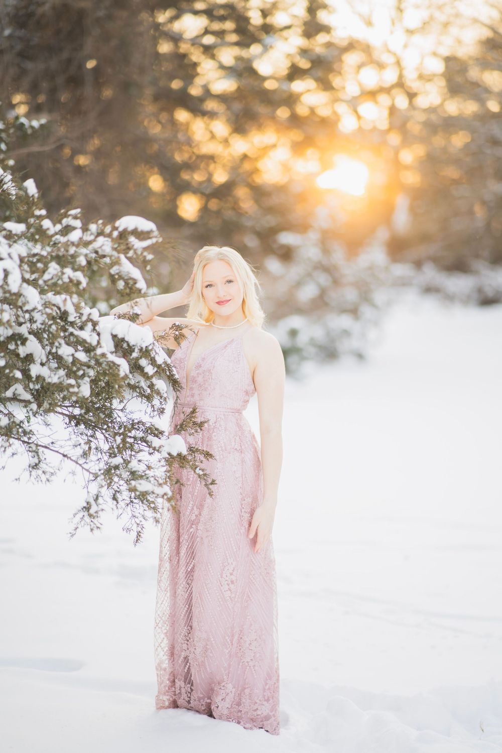 Snowy senior pictures in wichita ks