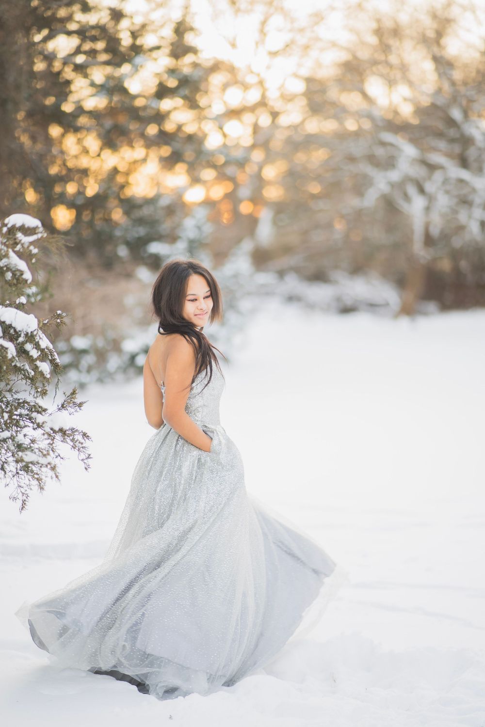 Snowy senior pictures in wichita ks