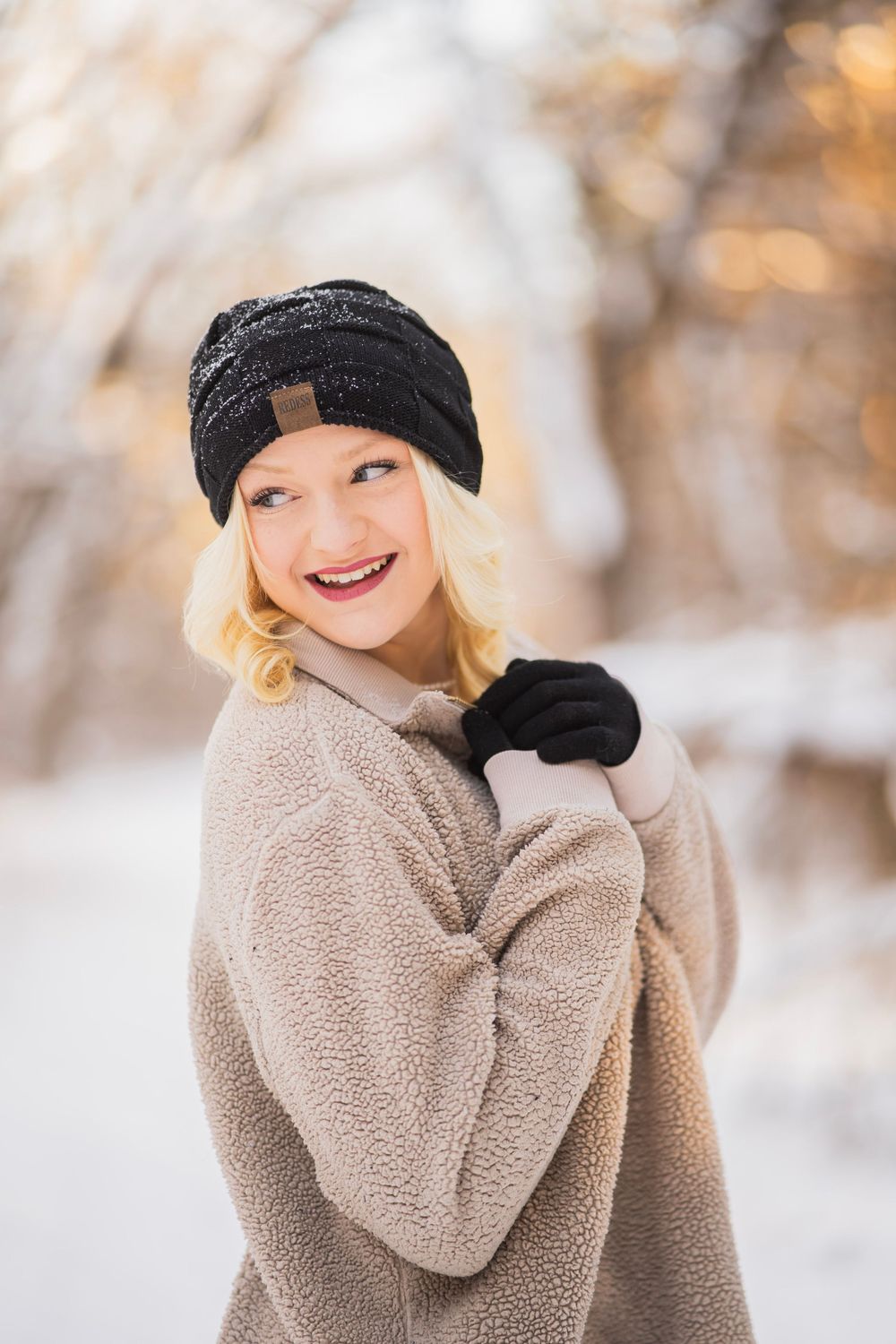 Snowy senior pictures in wichita ks