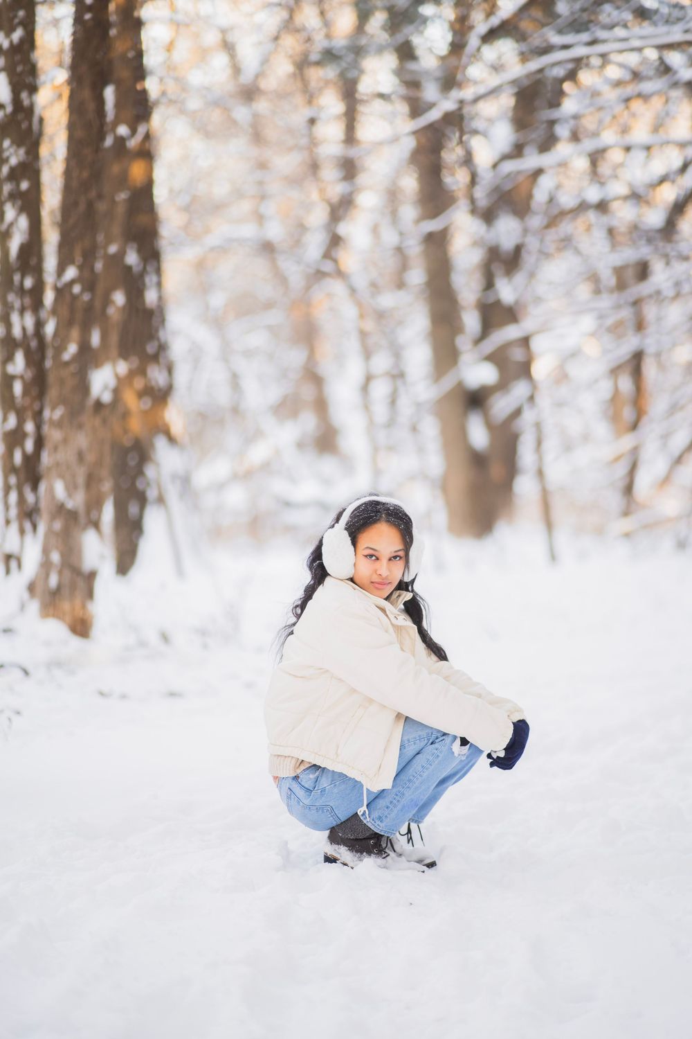 Snowy senior pictures in wichita ks