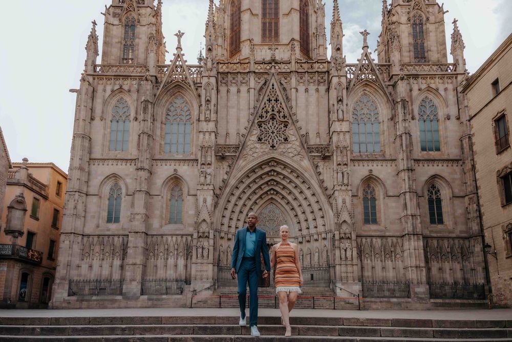 Husband looking admiringly at wife during September anniversary trip.