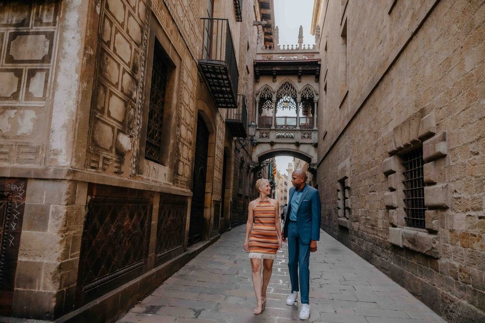 Candid Barcelona photographer capturing subtle connection between married couple