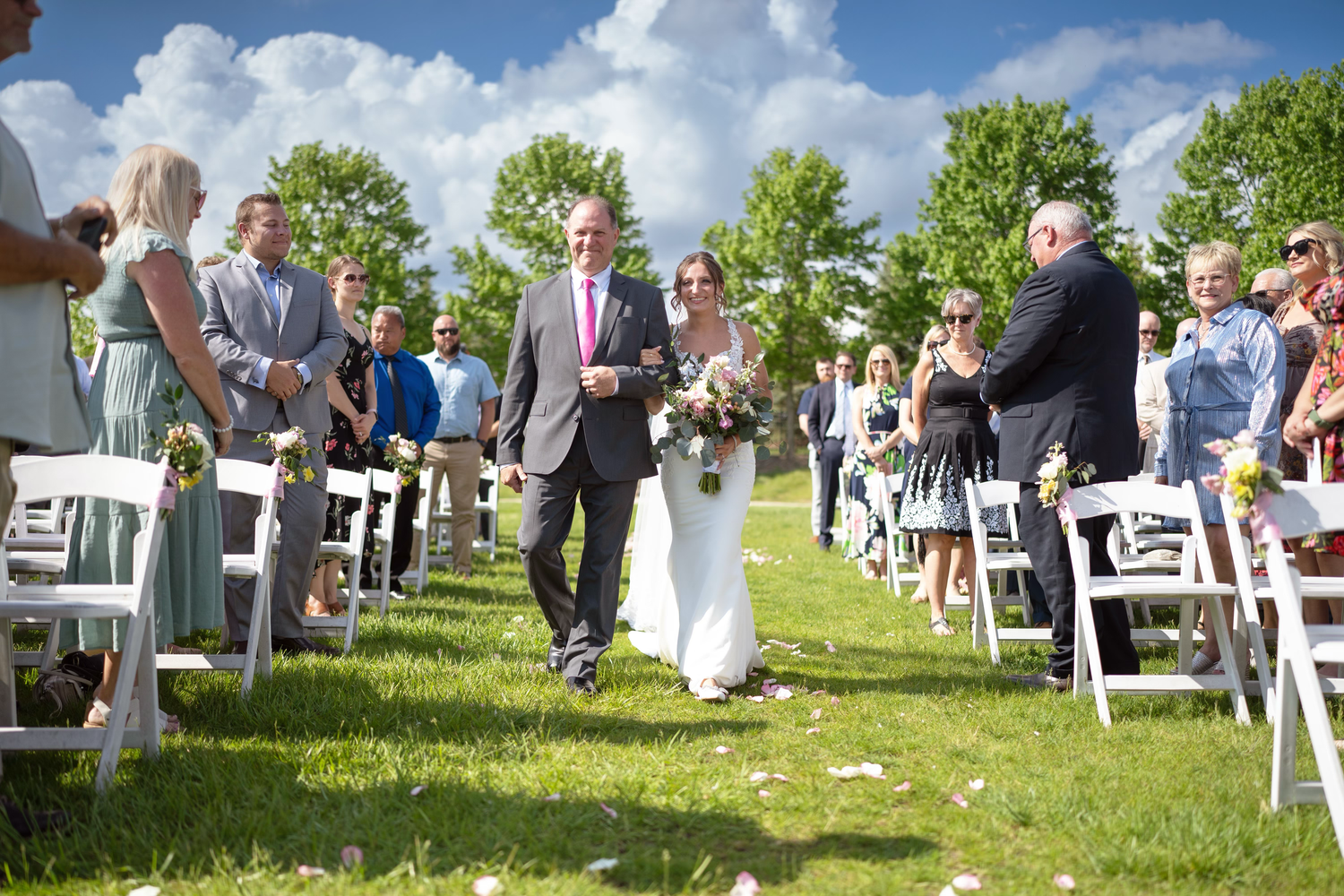 Outdoor wedding ceremony setup at the club at corazon