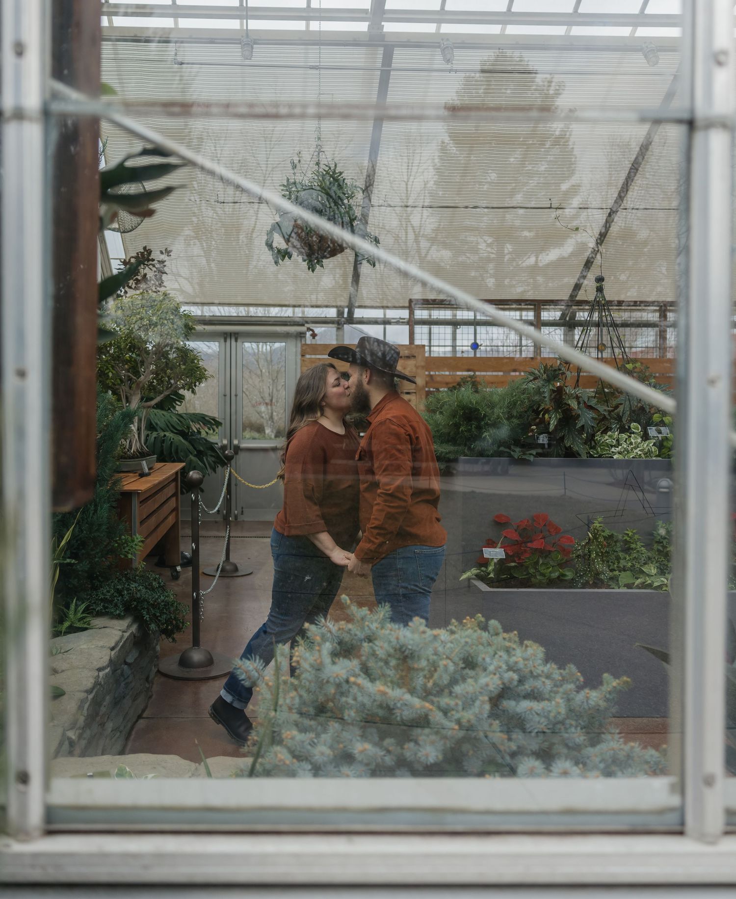 Greenhouse engagement photos