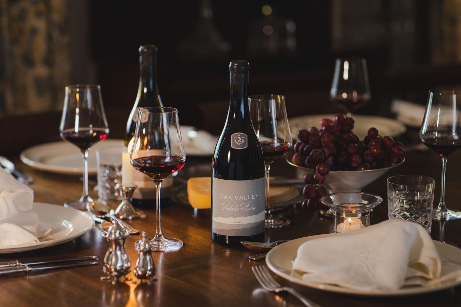 Tabula Rasa Pinot Noir photographed for Oak Valley Wines' premium wine collection
