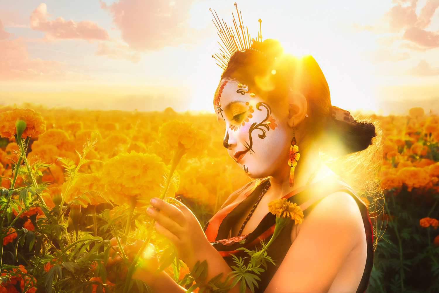 Colibri Captures capturing raw emotions of a child in a beautiful floral field in Fresno,ca.