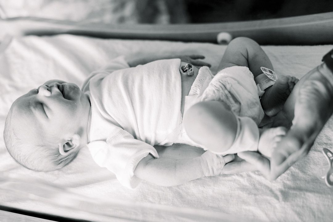 Lifestyle hospital newborn photography at Piedmont Augusta Fresh 48 session