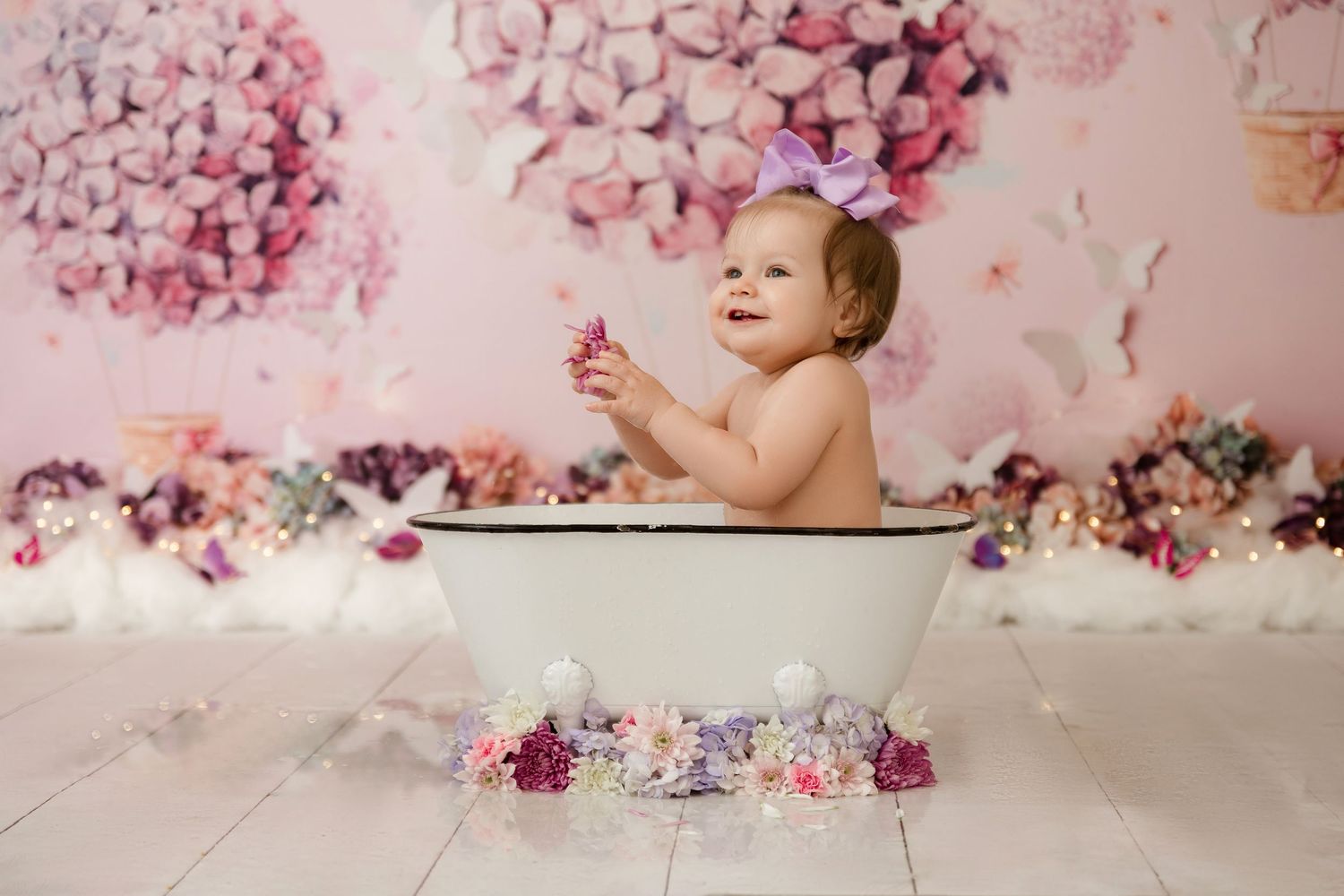 milestone portraits near me, cake smash and splash photography Miami