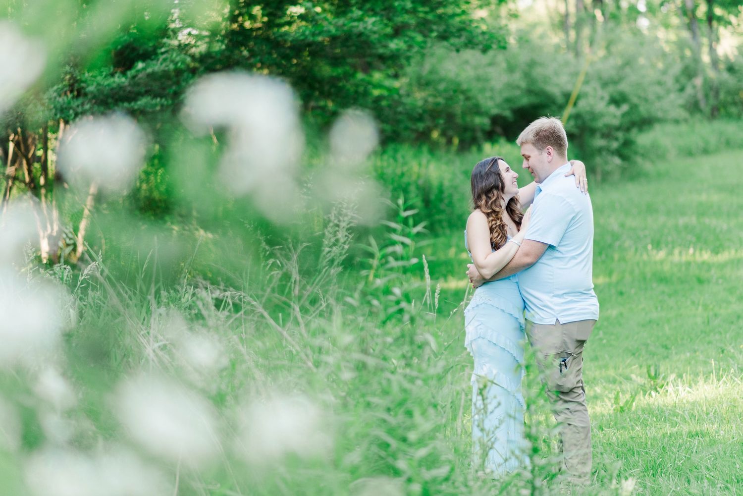 Engagement session at Quemahoning Reservoir in Johnstown Pennsylvania, intimate pose
