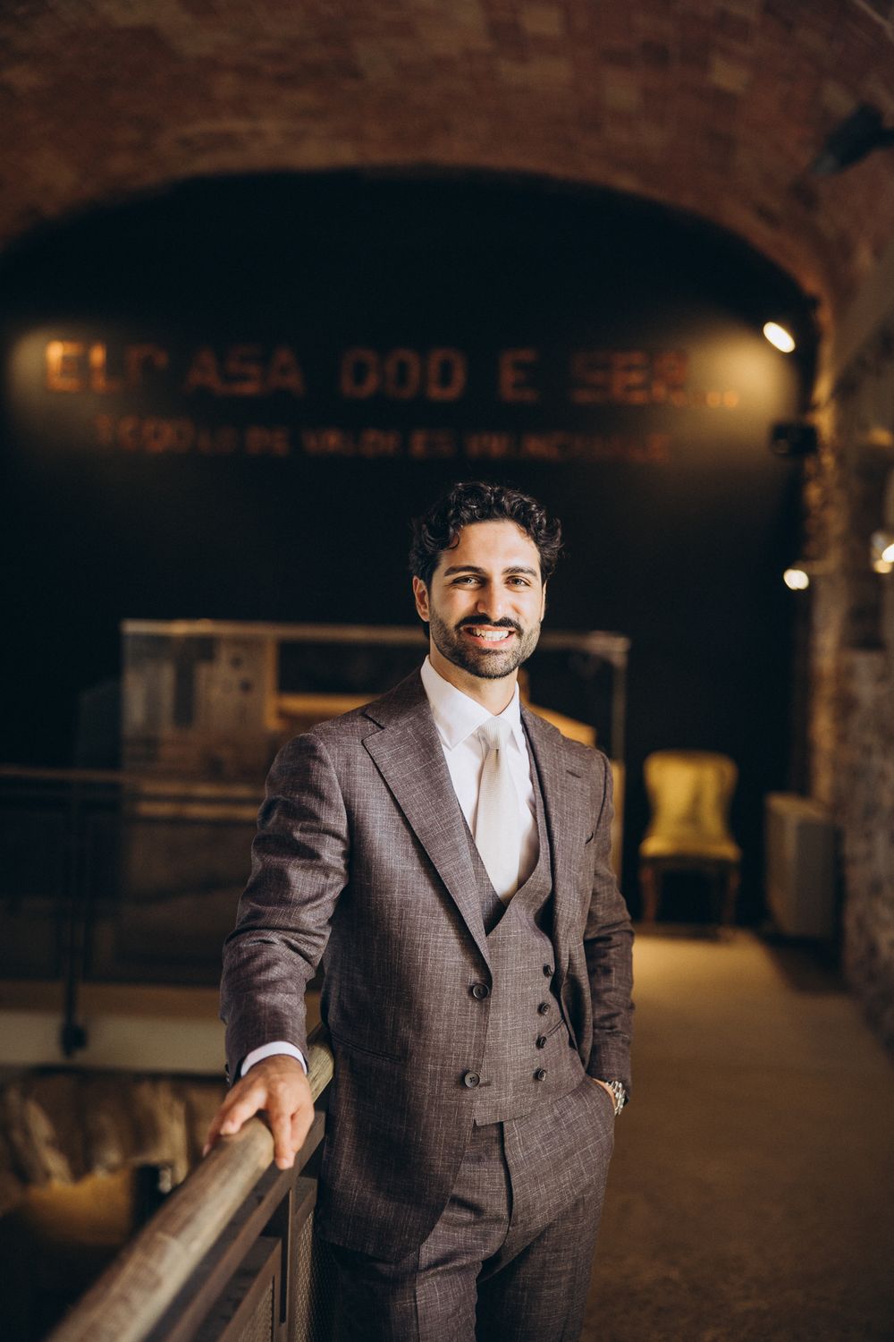 Stylish groom portrait in Girona, Spain
Groom details before ceremony at castle wedding