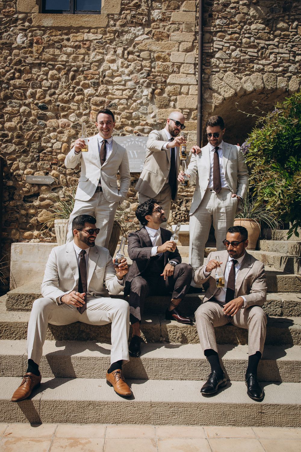 Groom getting ready at Castell d’Empordà wedding