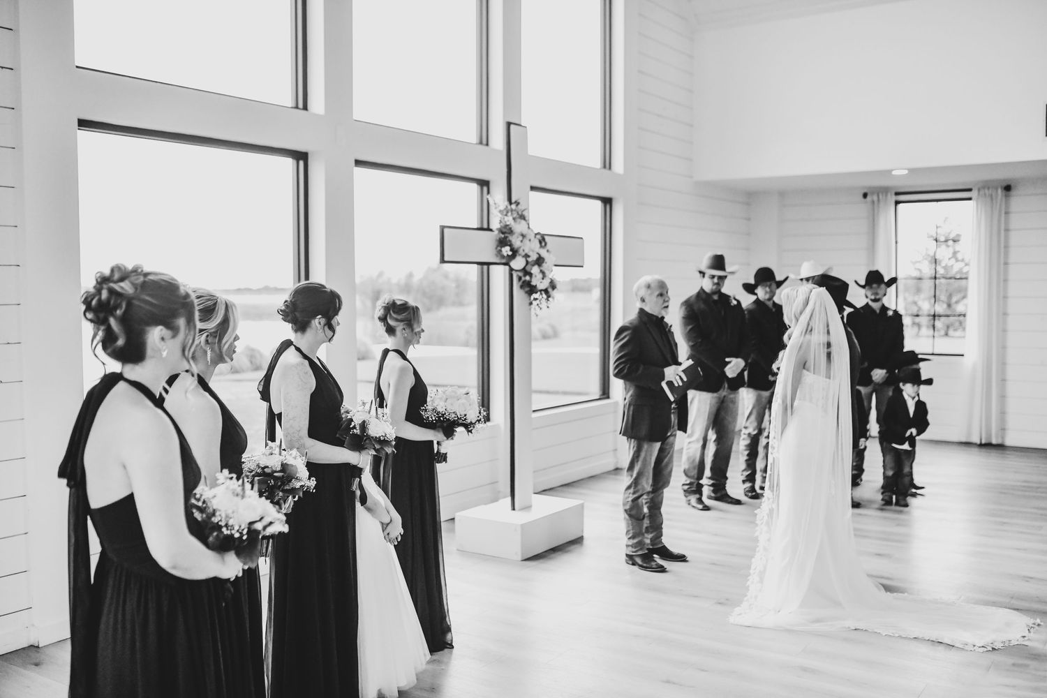 Guests watching emotional wedding ceremony at The Gardenia
