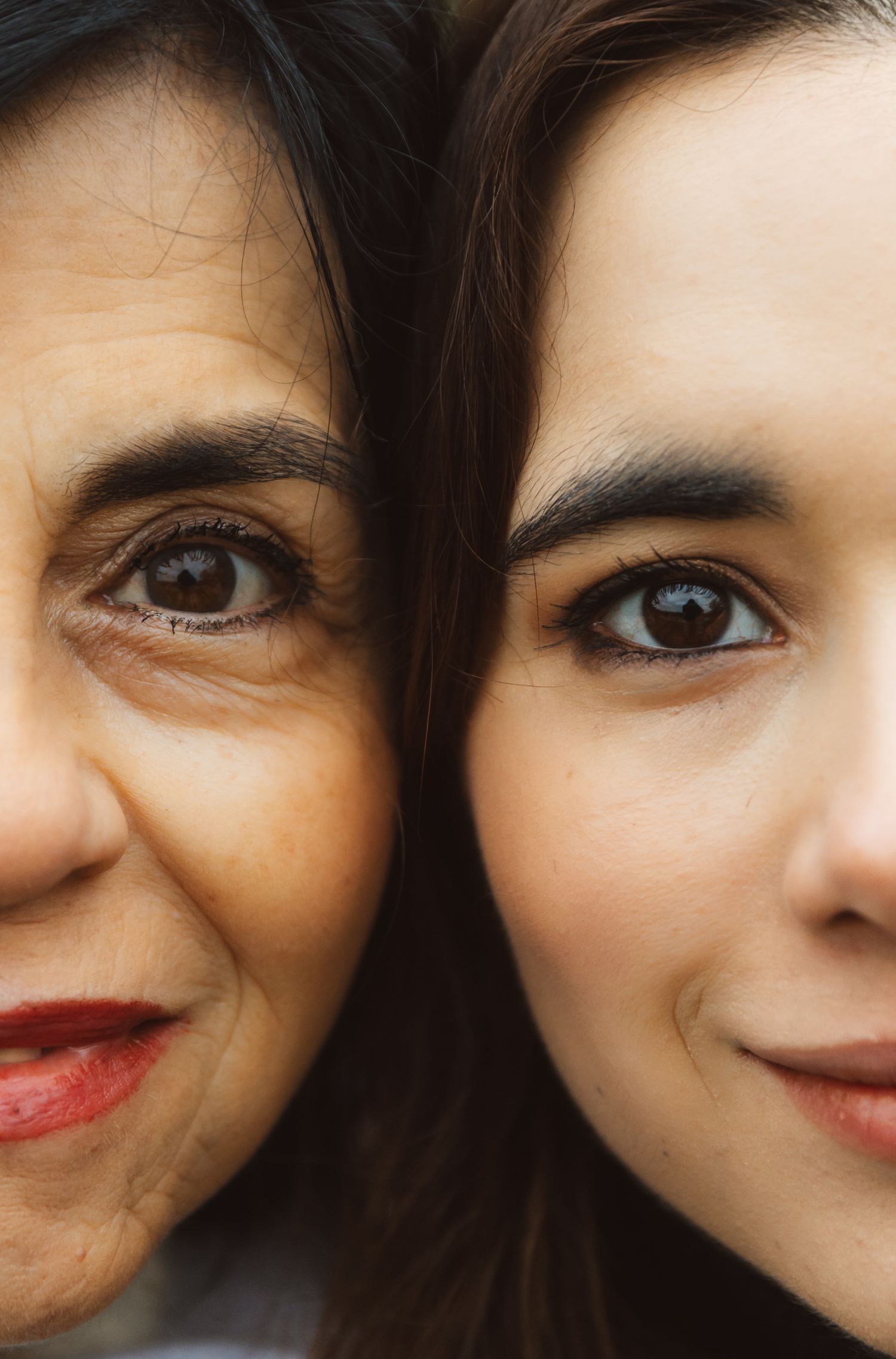 Close-up artistic sequence of eyes and facial expressions showing various emotions.