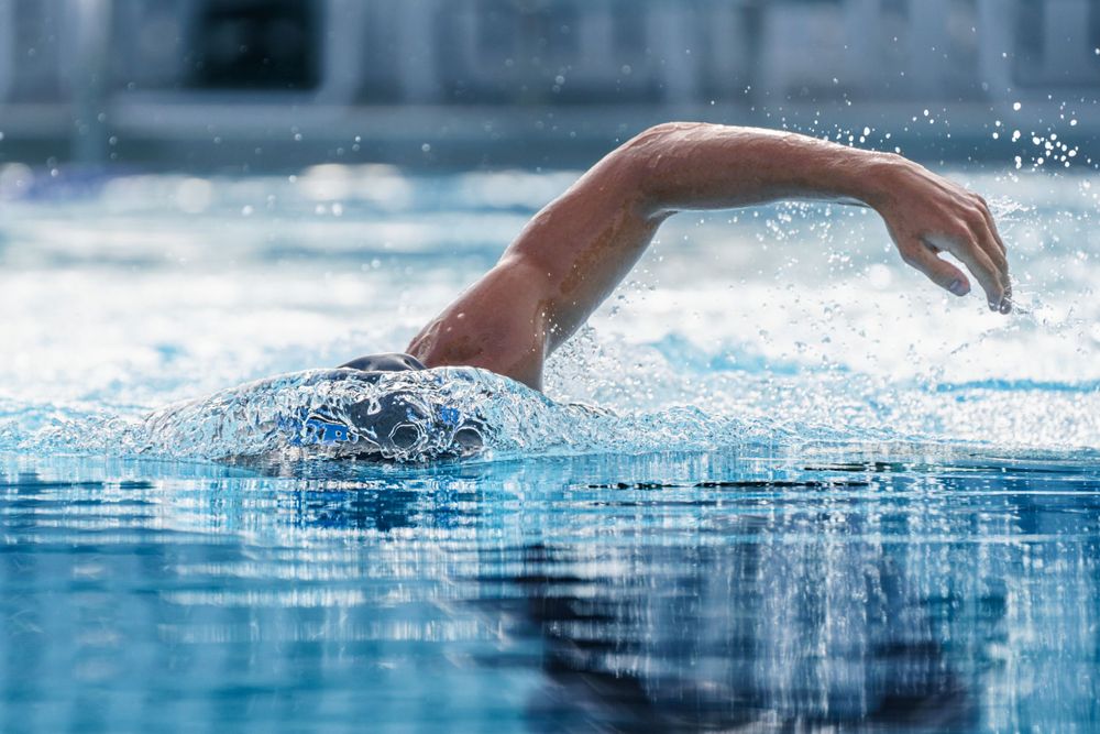 male swimmer in water
