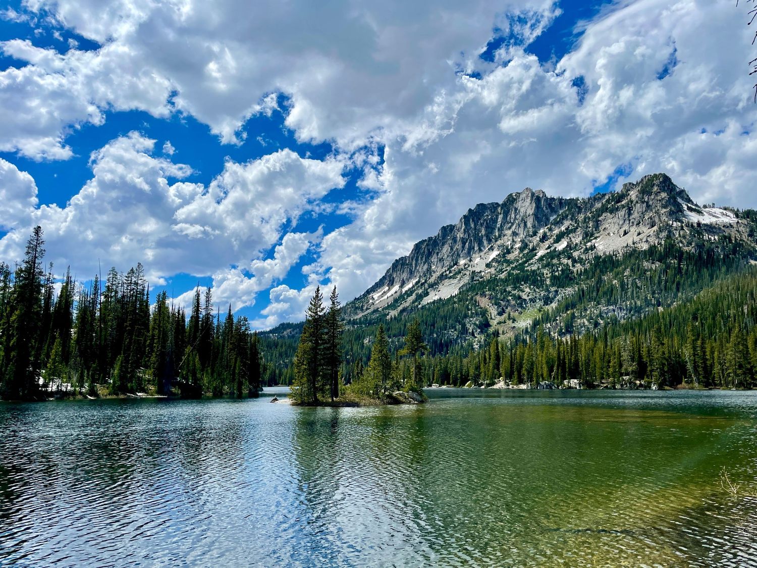 Wallowas Horseshoe Lake reflection clouds mountains backpacking photography pacnorth images