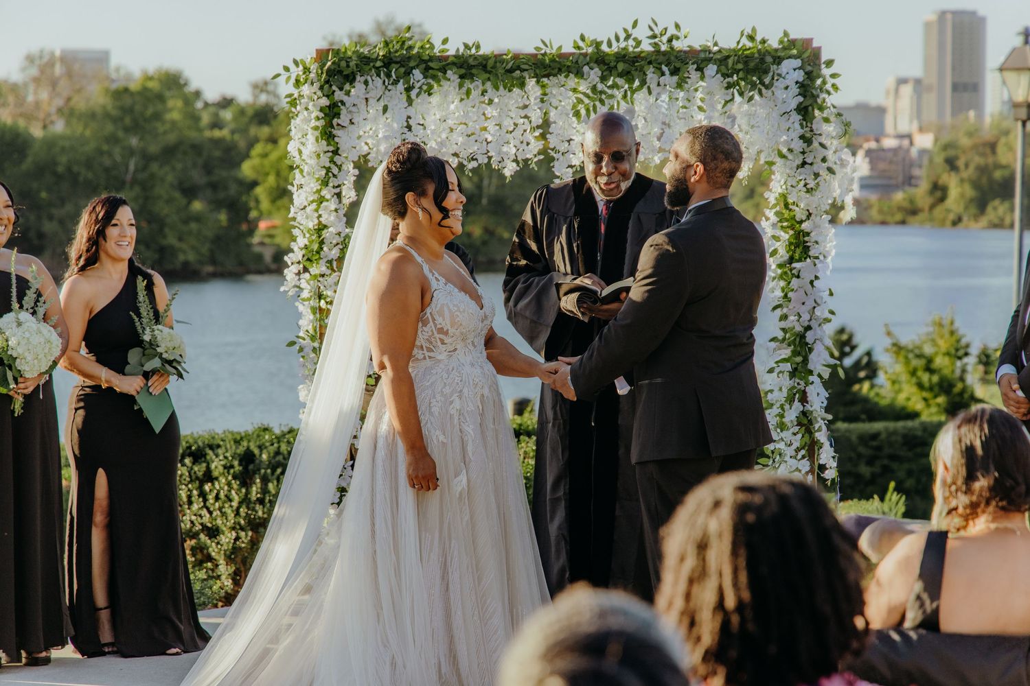 Wedding in Richmond at the Boathouse at Rocketts Landing ceremony