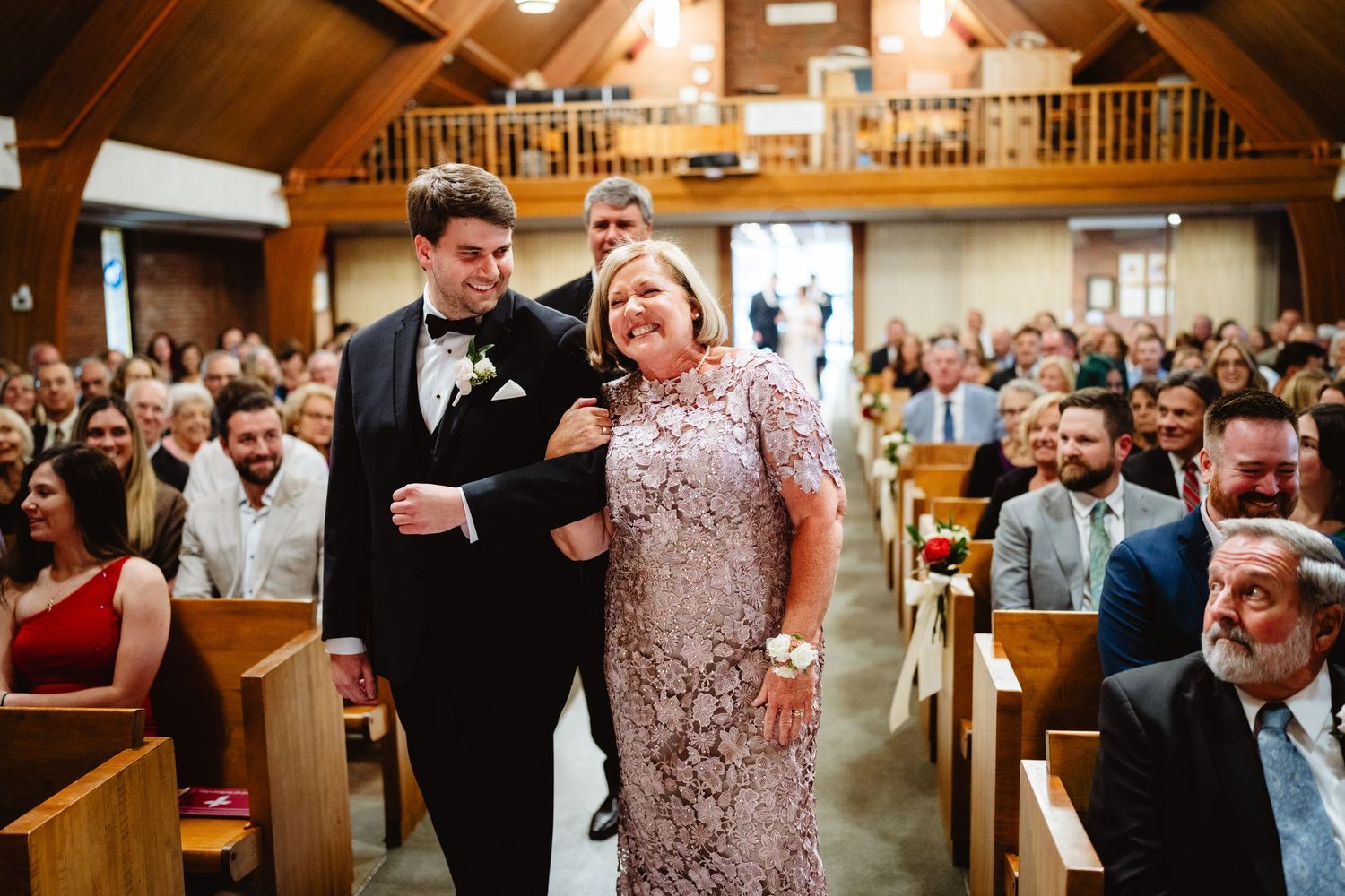A series of wedding ceremony photos arranged in a horizontal filmstrip showing various moments throughout the celebration.
