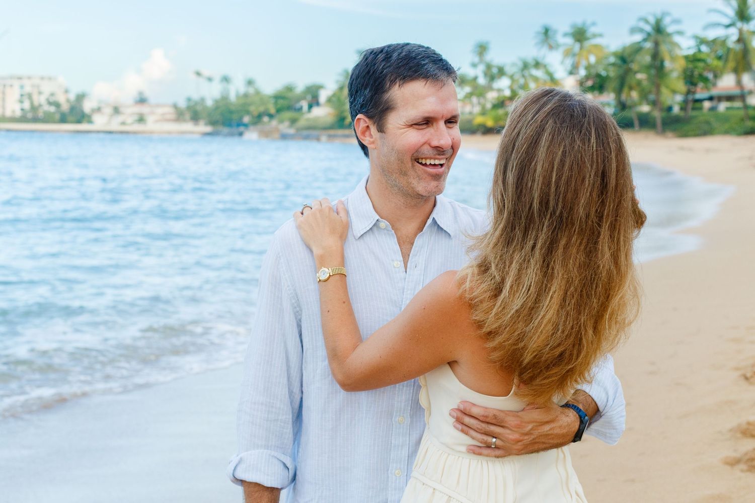 Couple portrait at the beach in Dorado, Puerto Rico.