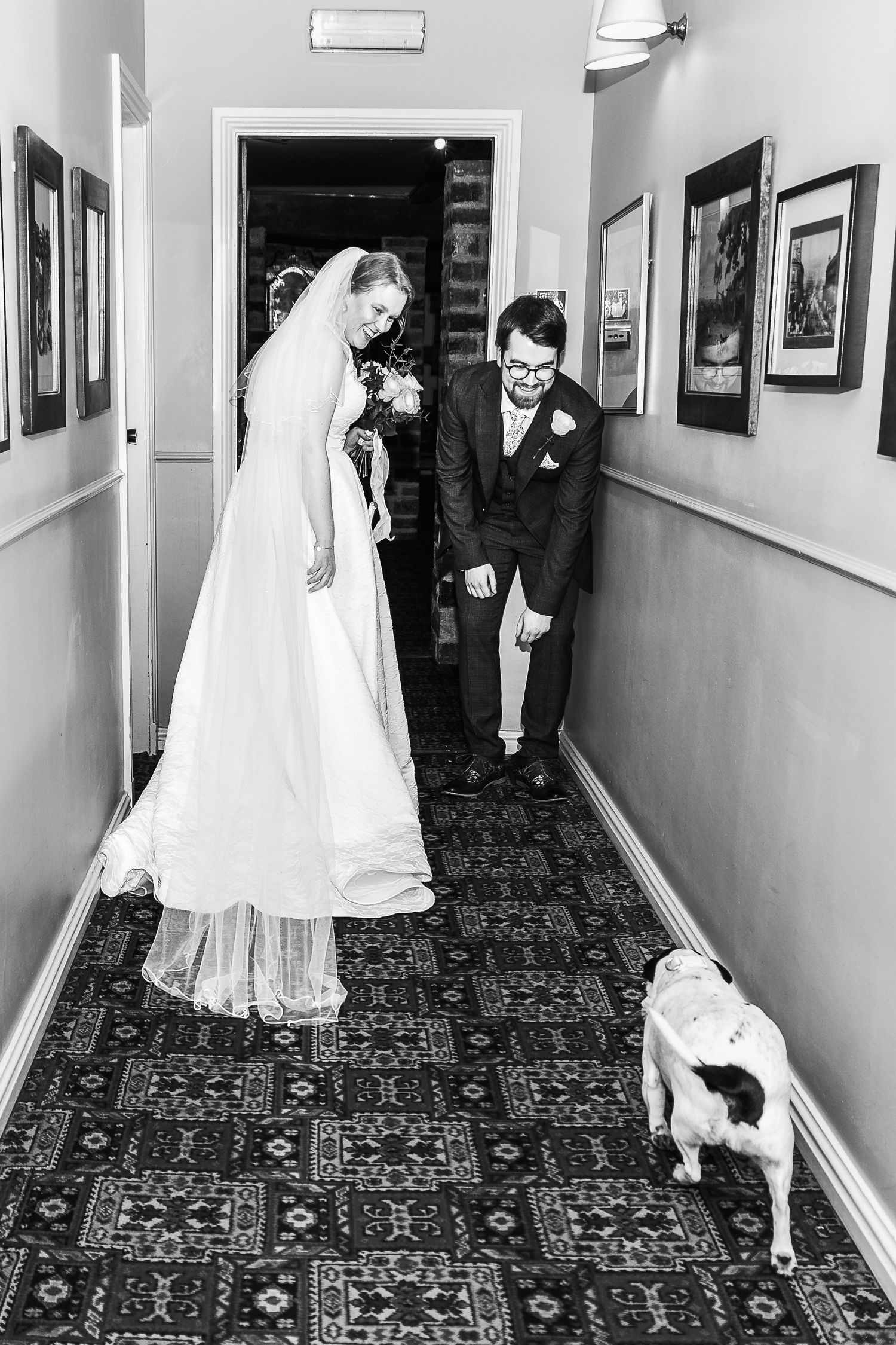 black and white documentary wedding photography at Holdsworth House by Leeds Photographer Chelle Lundy