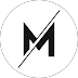 A circular grey and white monochrome letter M logo icon with uppercase typography against a plain background.