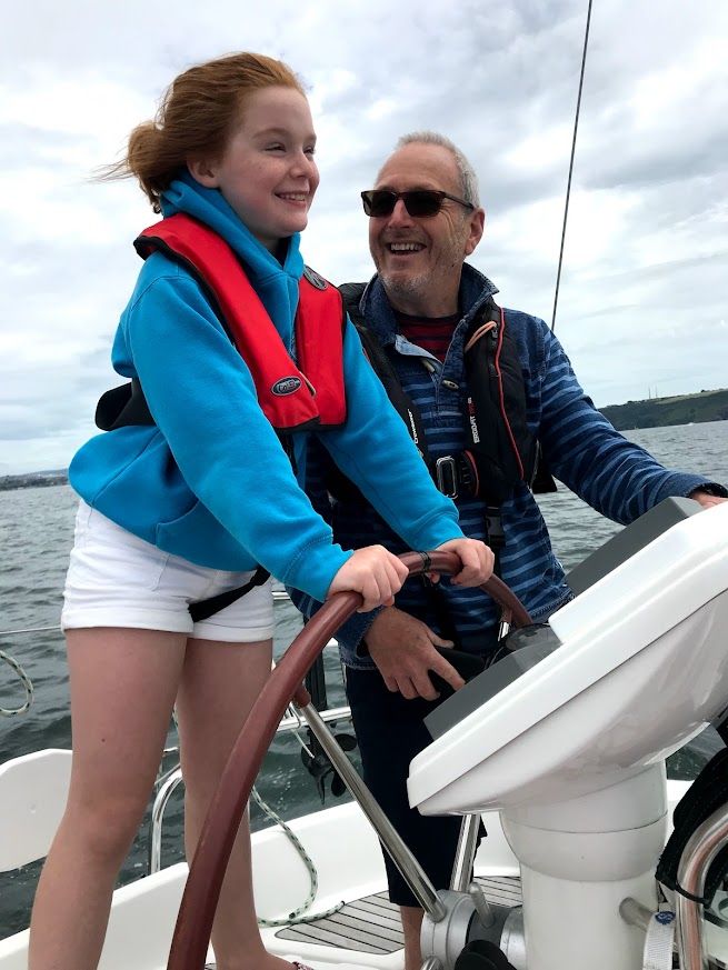 Three connected images show people enjoying a boat ride on choppy waters under cloudy skies.