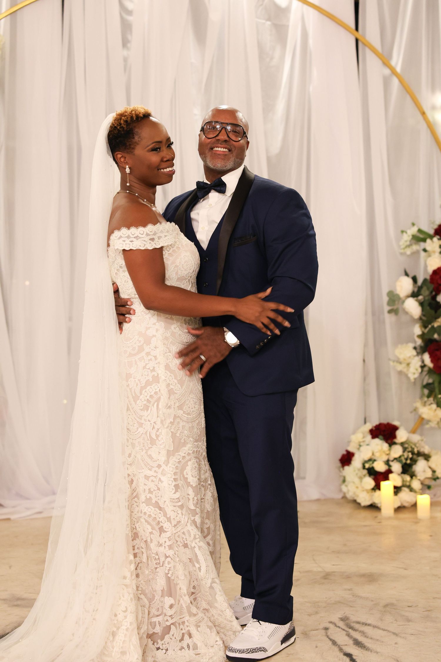 couple getting married at la villa event venue
