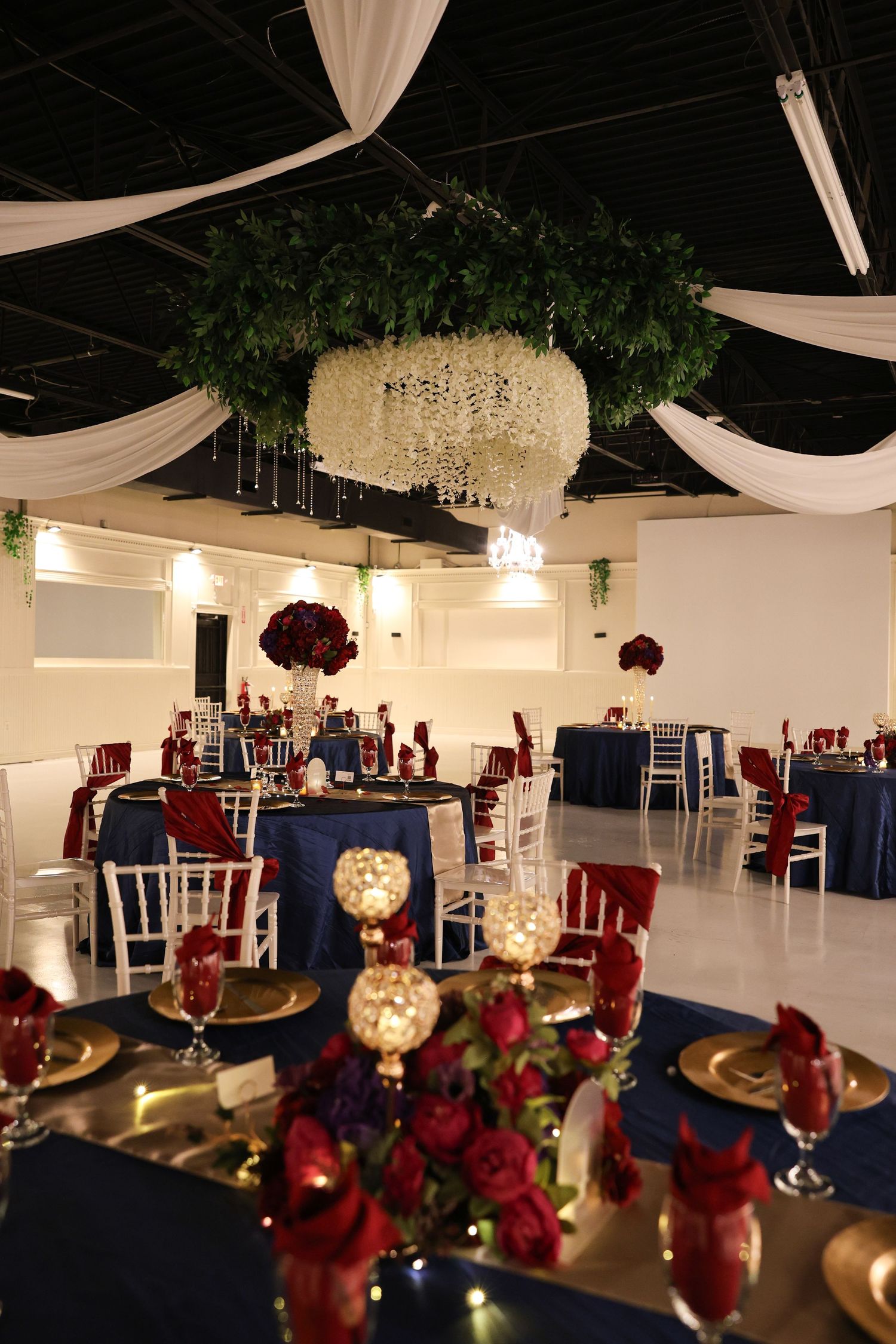 Setup and decor theme at La Villa Event venue using gem colors