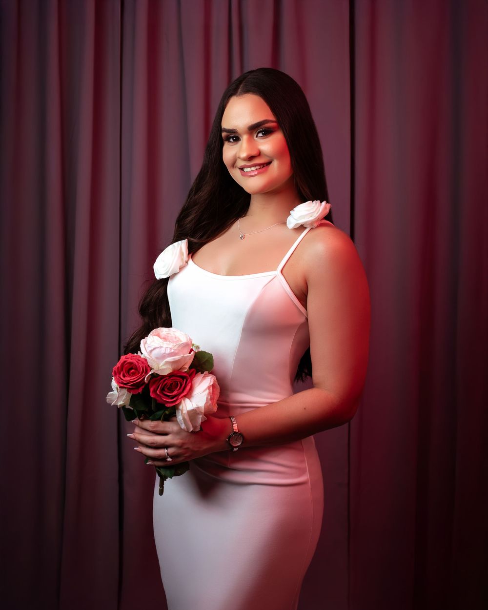 Sesion de fotos boda en estudio elegante en fondo negro