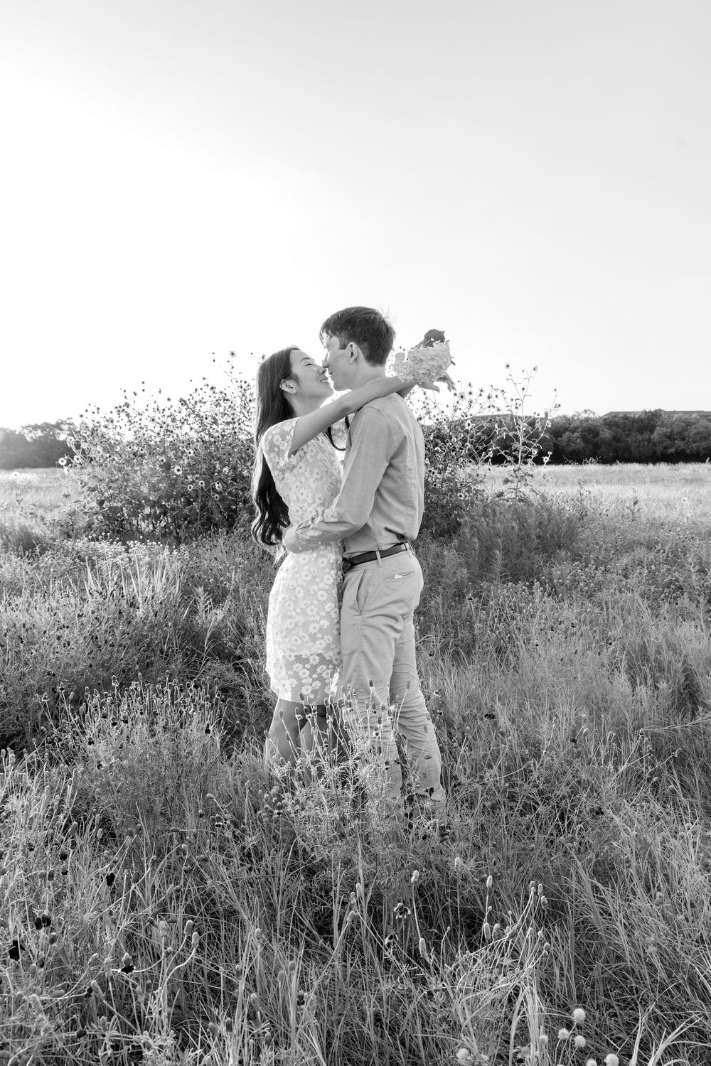 Austin Texas engagement photography with rustic hill country backdrop