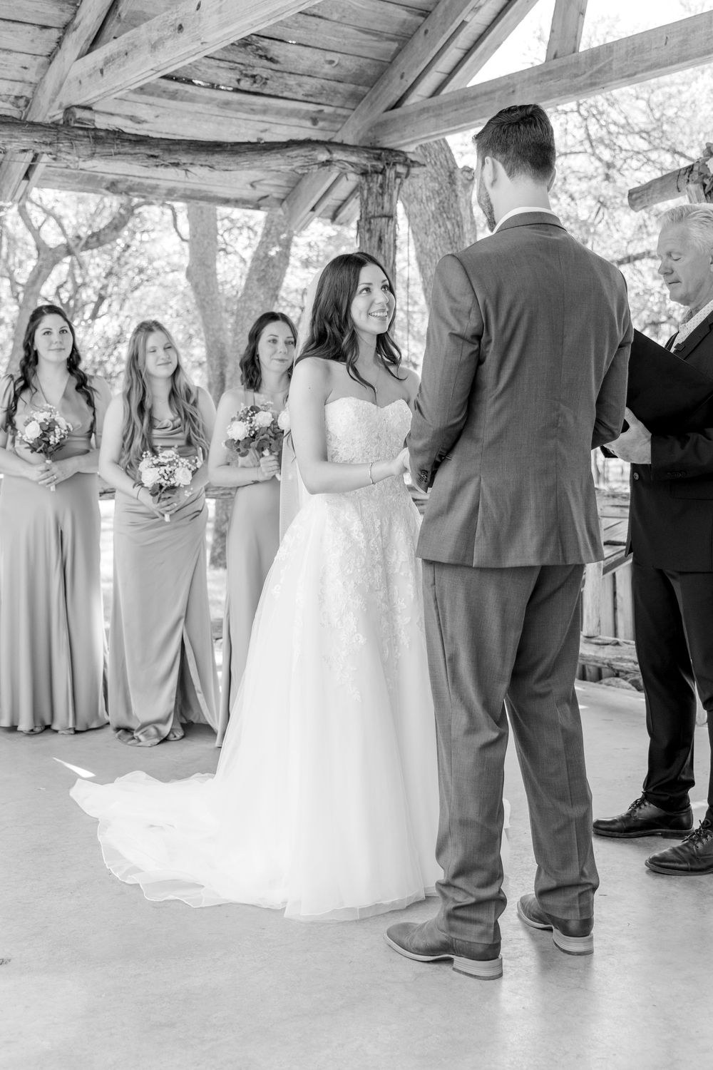Fredericksburg vineyard wedding ceremony photography with romantic decor