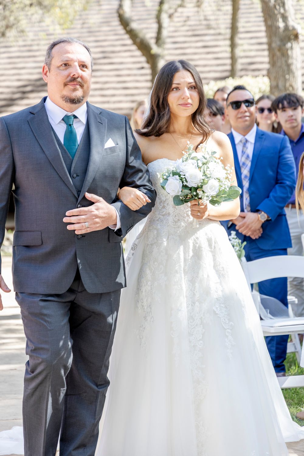Father walking the bride down the isle in Austin Texas.