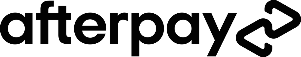 Black Afterpay wordmark logo with a distinctive arrow symbol on a white background.