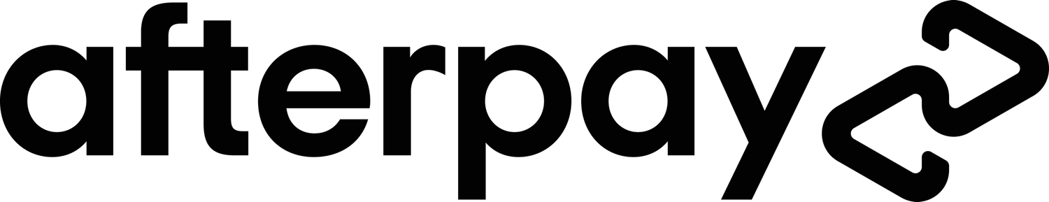 Black Afterpay wordmark logo with a distinctive arrow symbol on a white background.