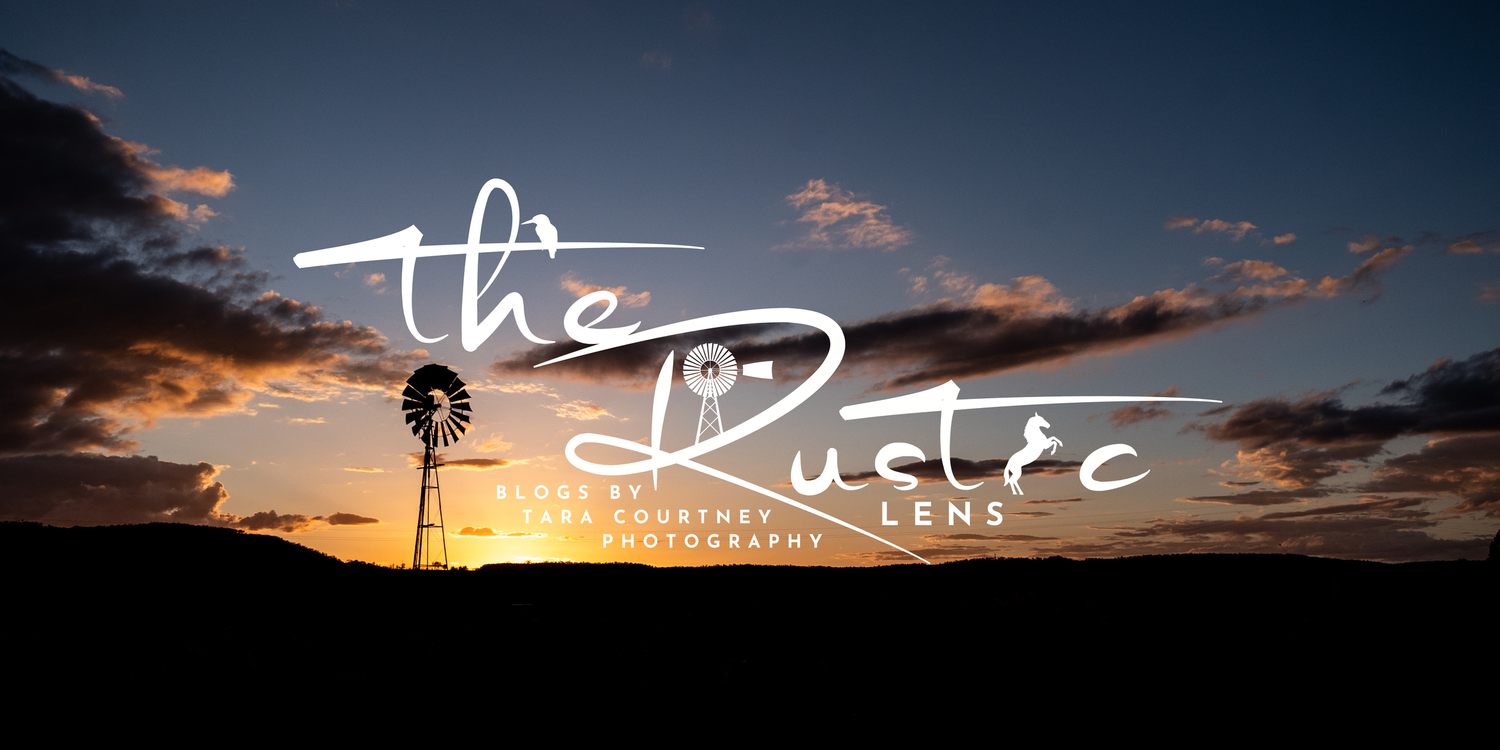 A silhouetted windmill stands against a dramatic sunset sky with golden clouds in the outback landscape.