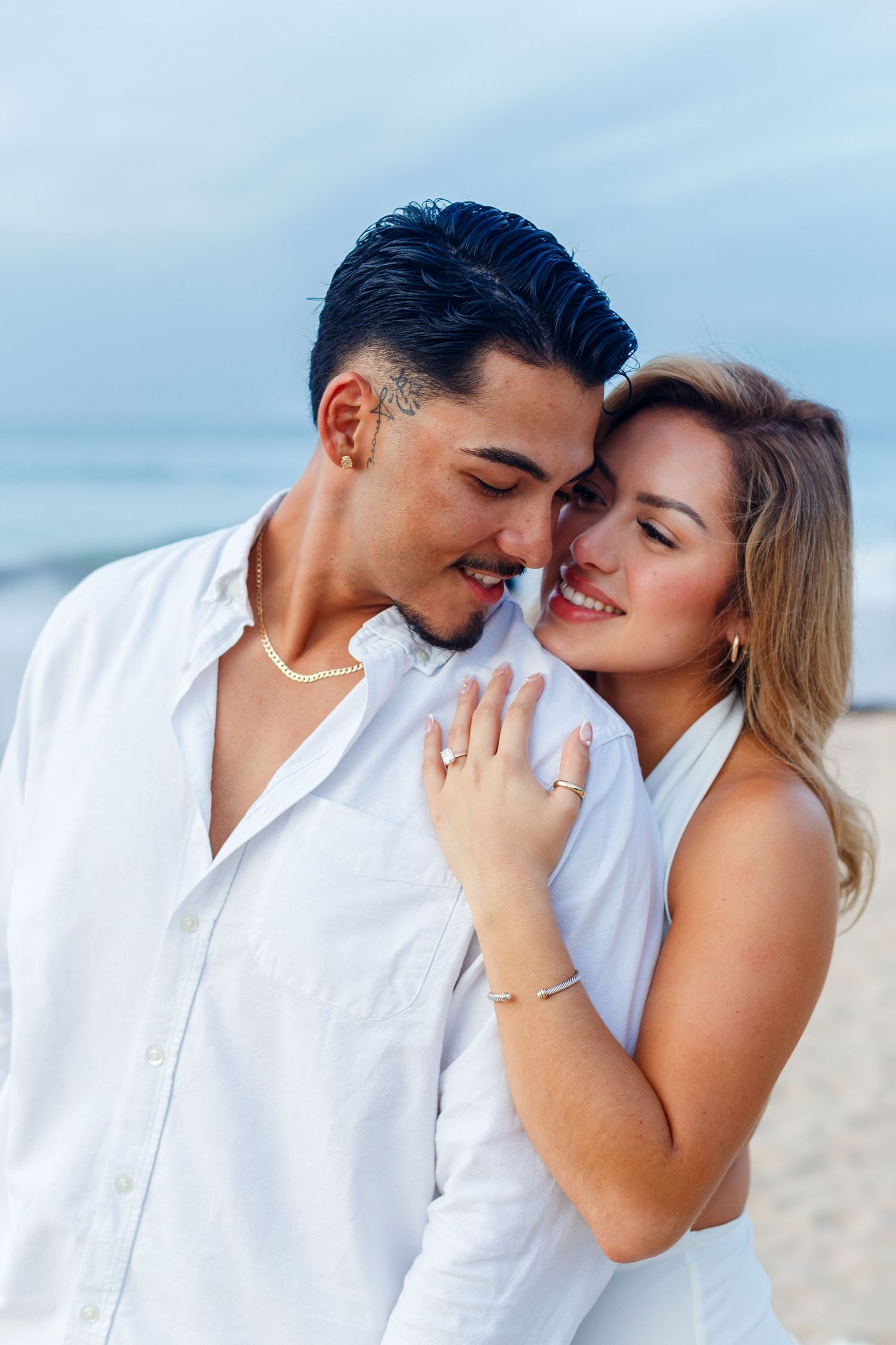 Couples portrait on the beach. Marriage proposal. San Juan, Puerto Rico.