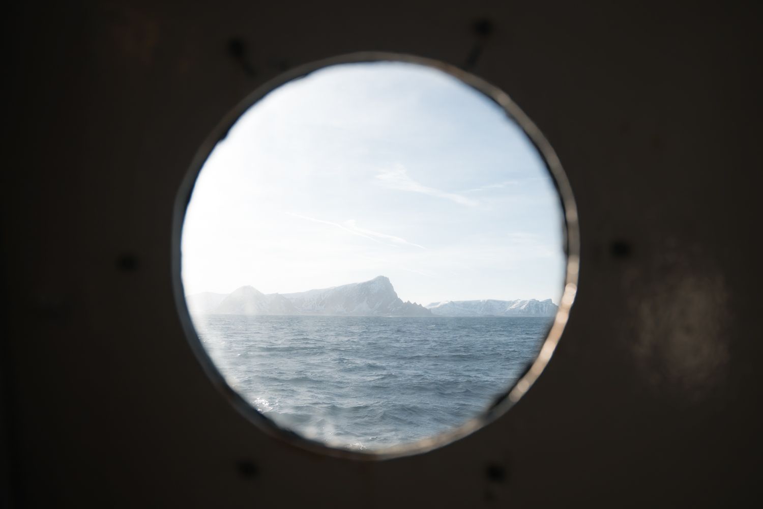 hublot d'un bateau en norvege