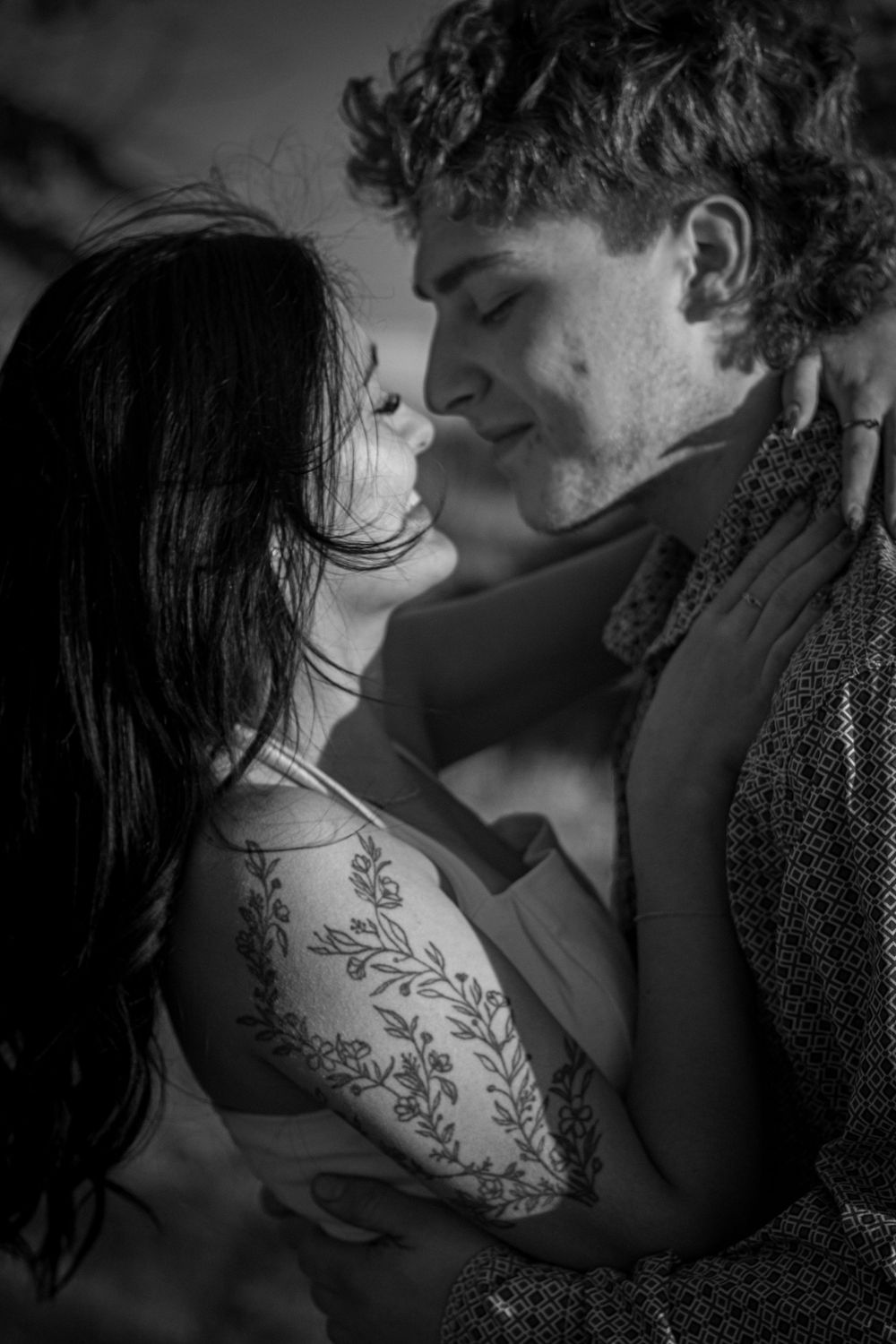 close up almost kiss