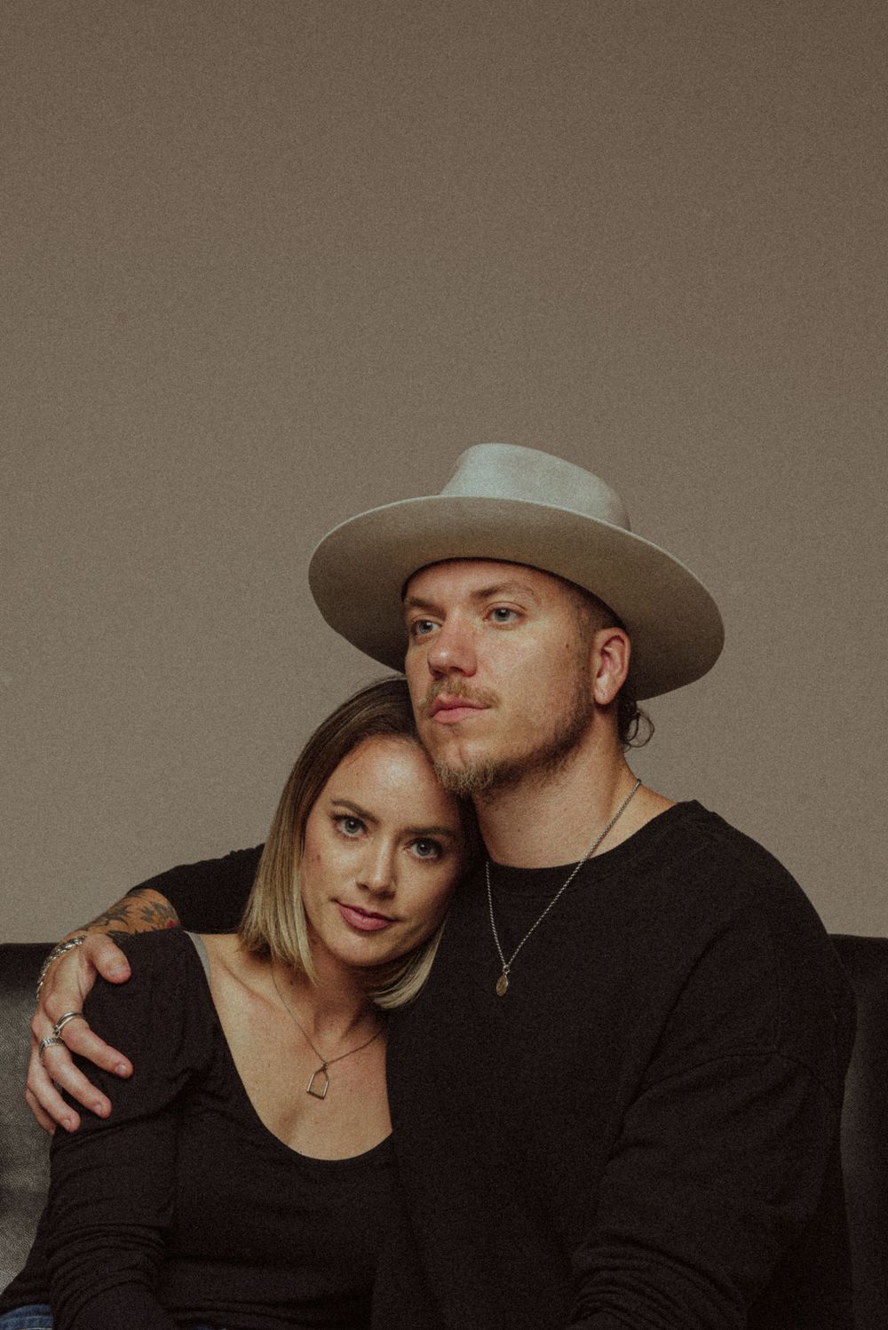 Couple Brandon Lake and Brittany Lake posing together for a photo.