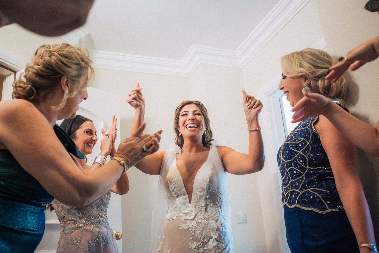 The bride getting ready for her south asian Wedding in Portugal at
Penha Longa
