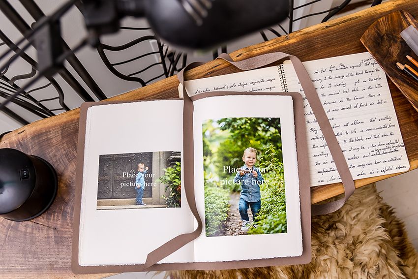 A collage of handwritten journal entries and photographs displayed in a horizontal layout with brown tones.