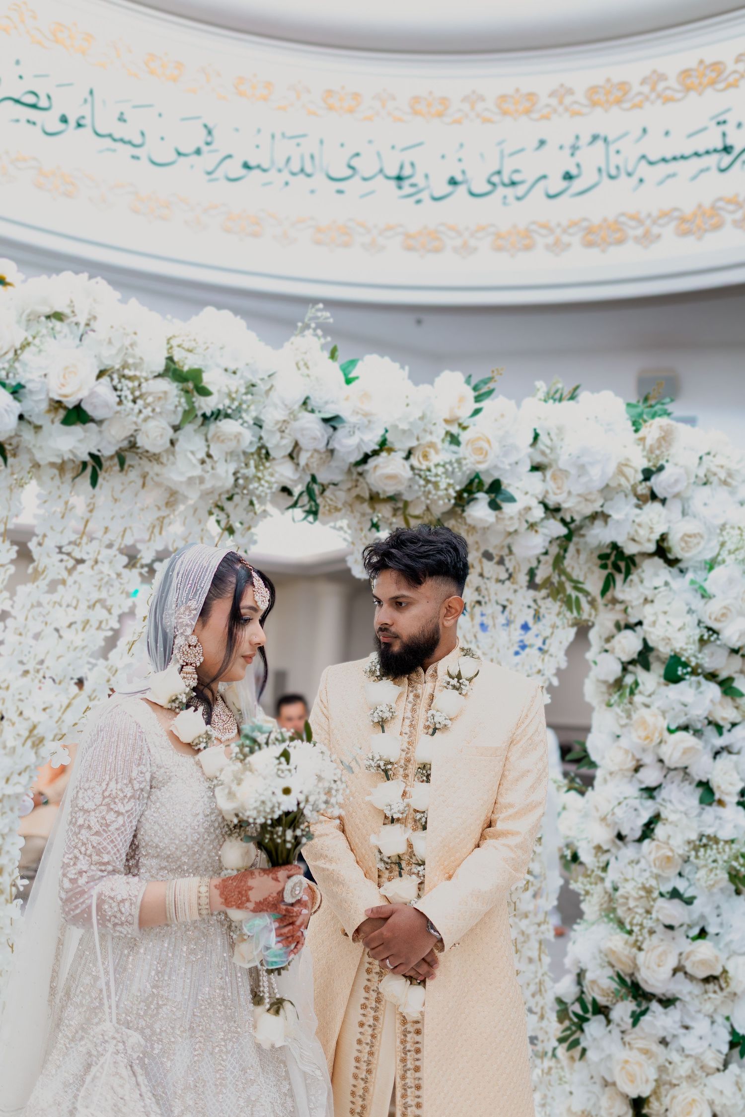 Mosque wedding photography soft light Nikkah portraits