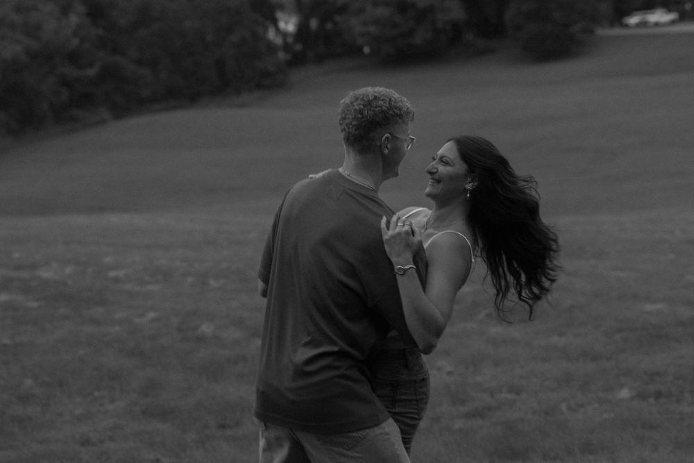 Man and woman dancing together