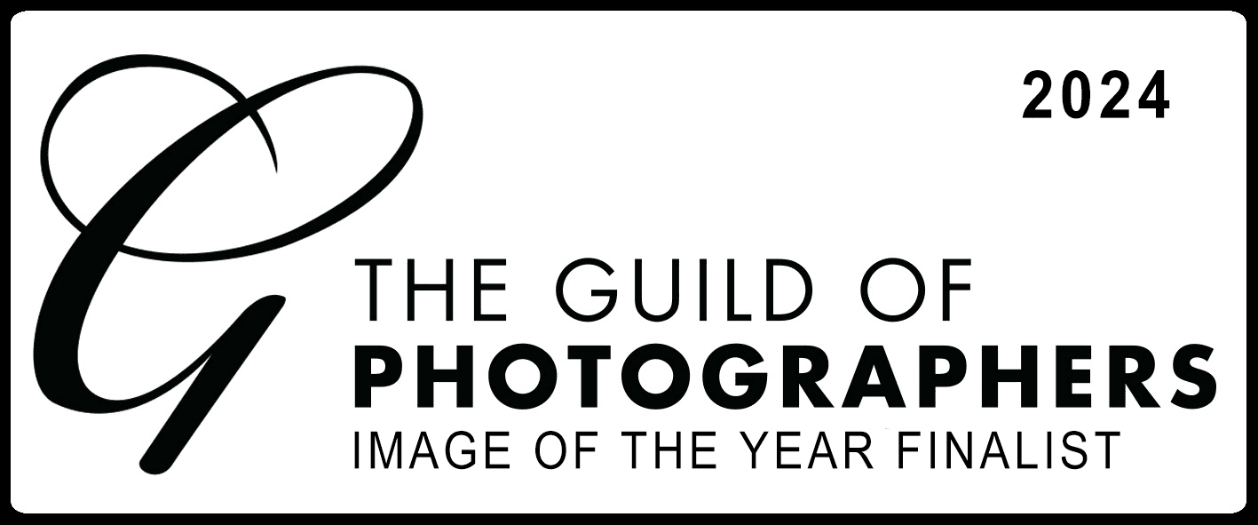 Professional award banner with multiple photography organization logos and 2024 finalist text in black and white.