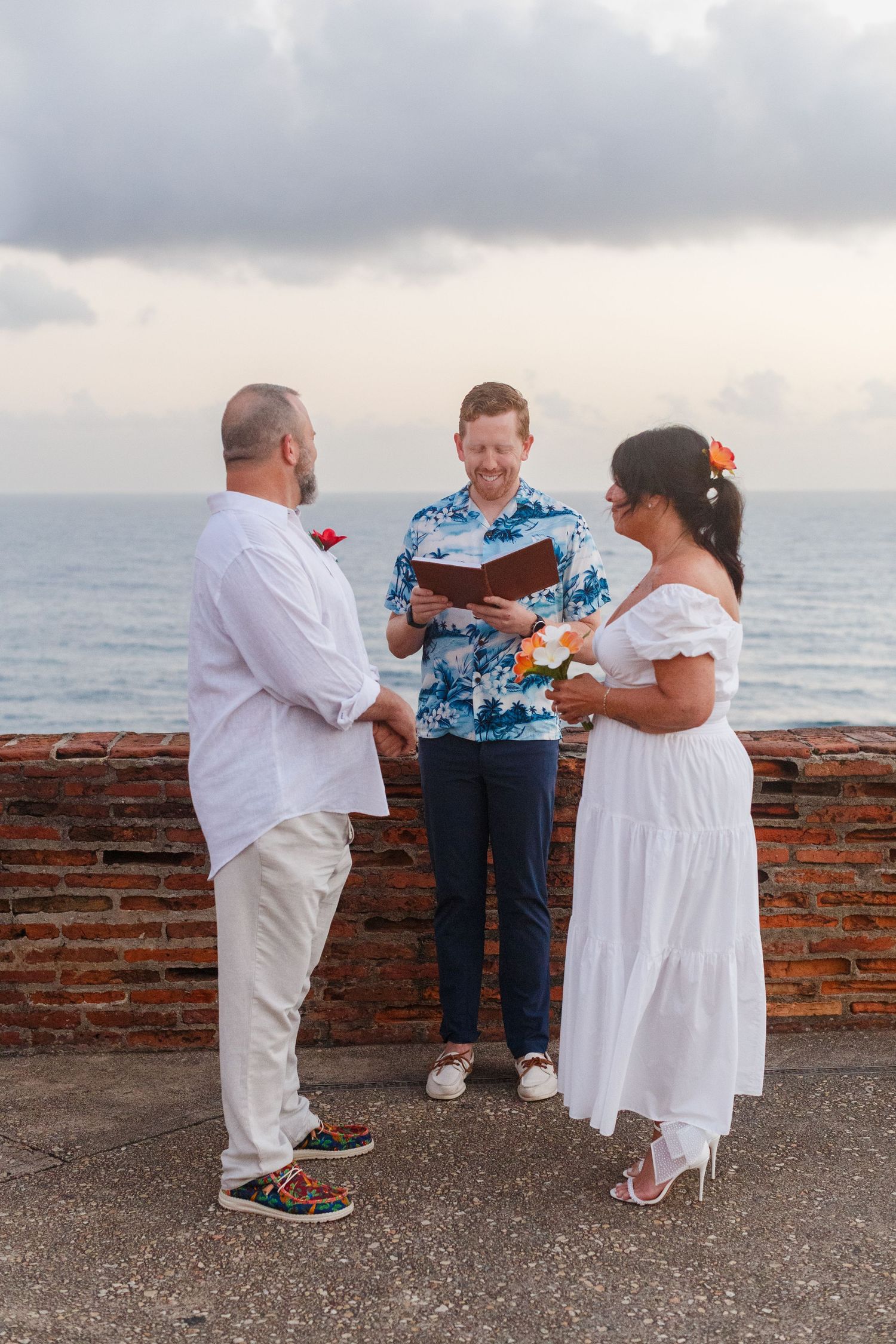 Wedding portrait. Castillo San Cristóbal in Old San Juan, Puerto Rico.